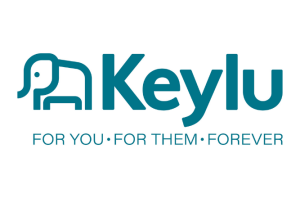 Logo of Keylu with a stylized elephant icon on the left. Text reads "Keylu" above and "For You · For Them · Forever" below in teal font.