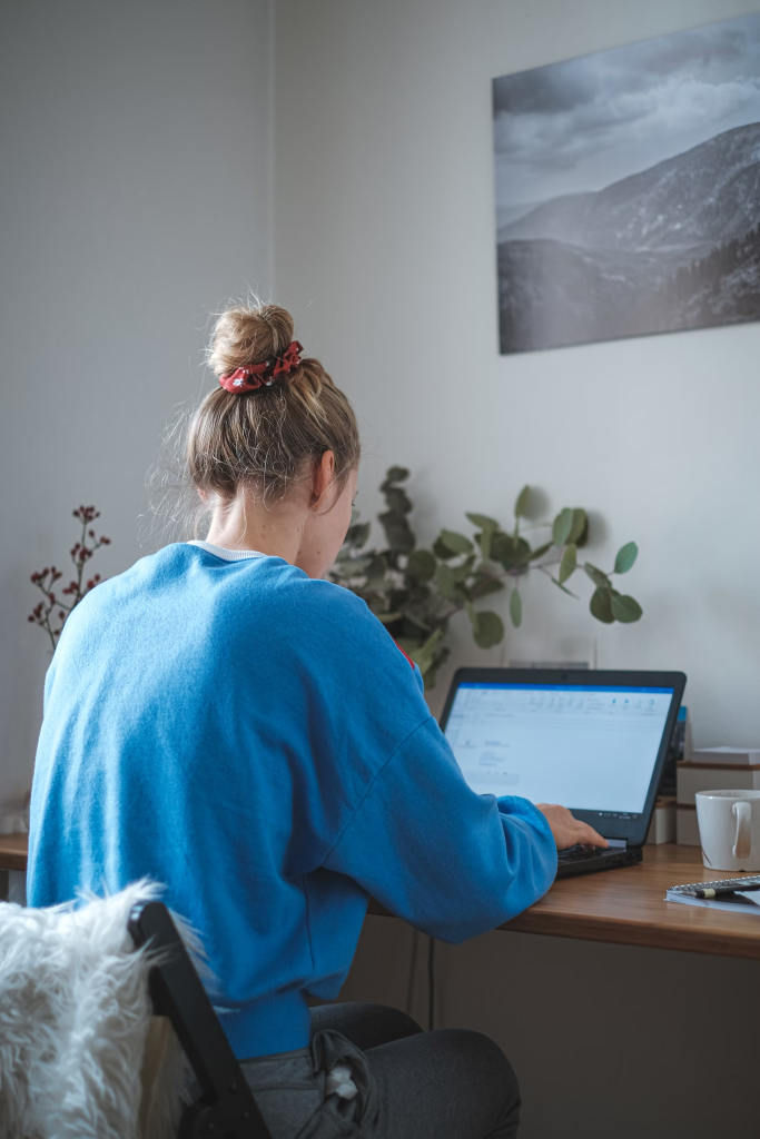 Woman On Laptop Working From Home